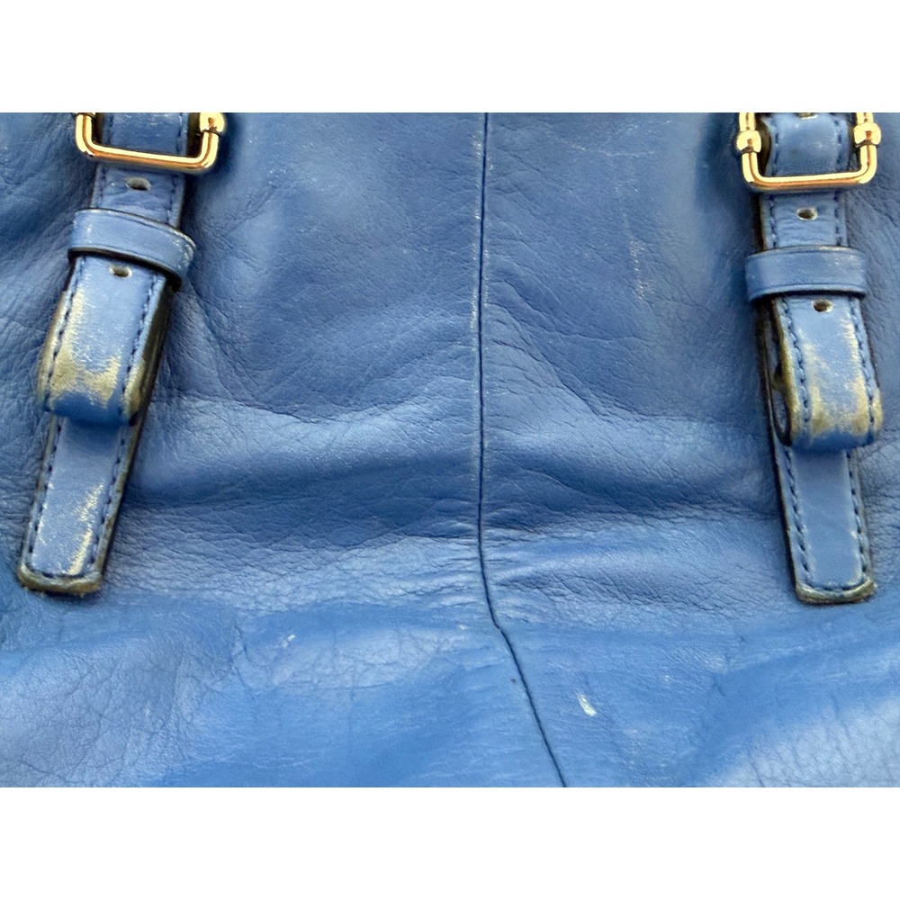 Coach Madison Madeline East West Satchel Blue Leather Handbag 21222 - Picture 11 of 14